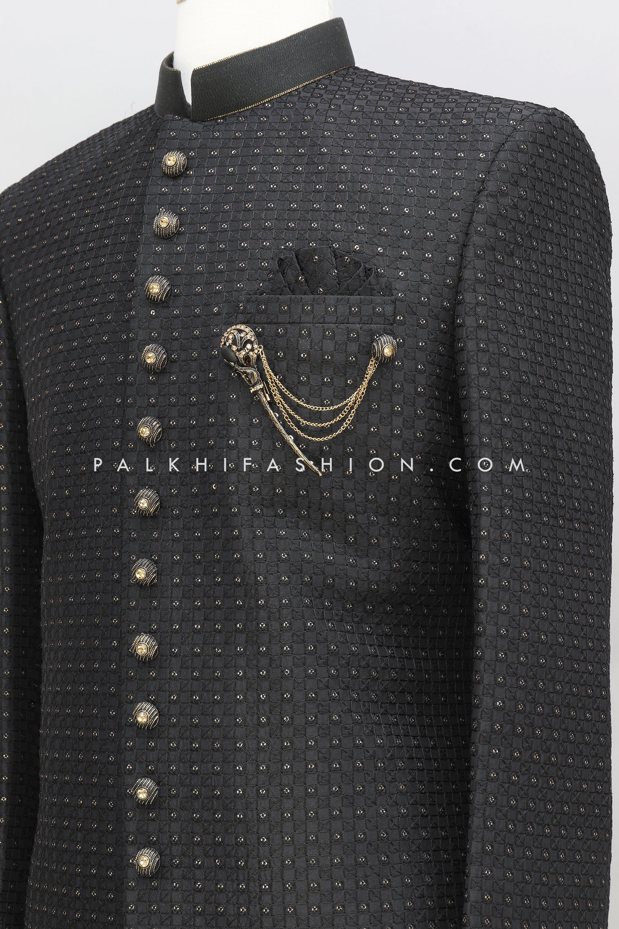 Black Indo-Western Adorned With Chikankari and Sequin Embroidery