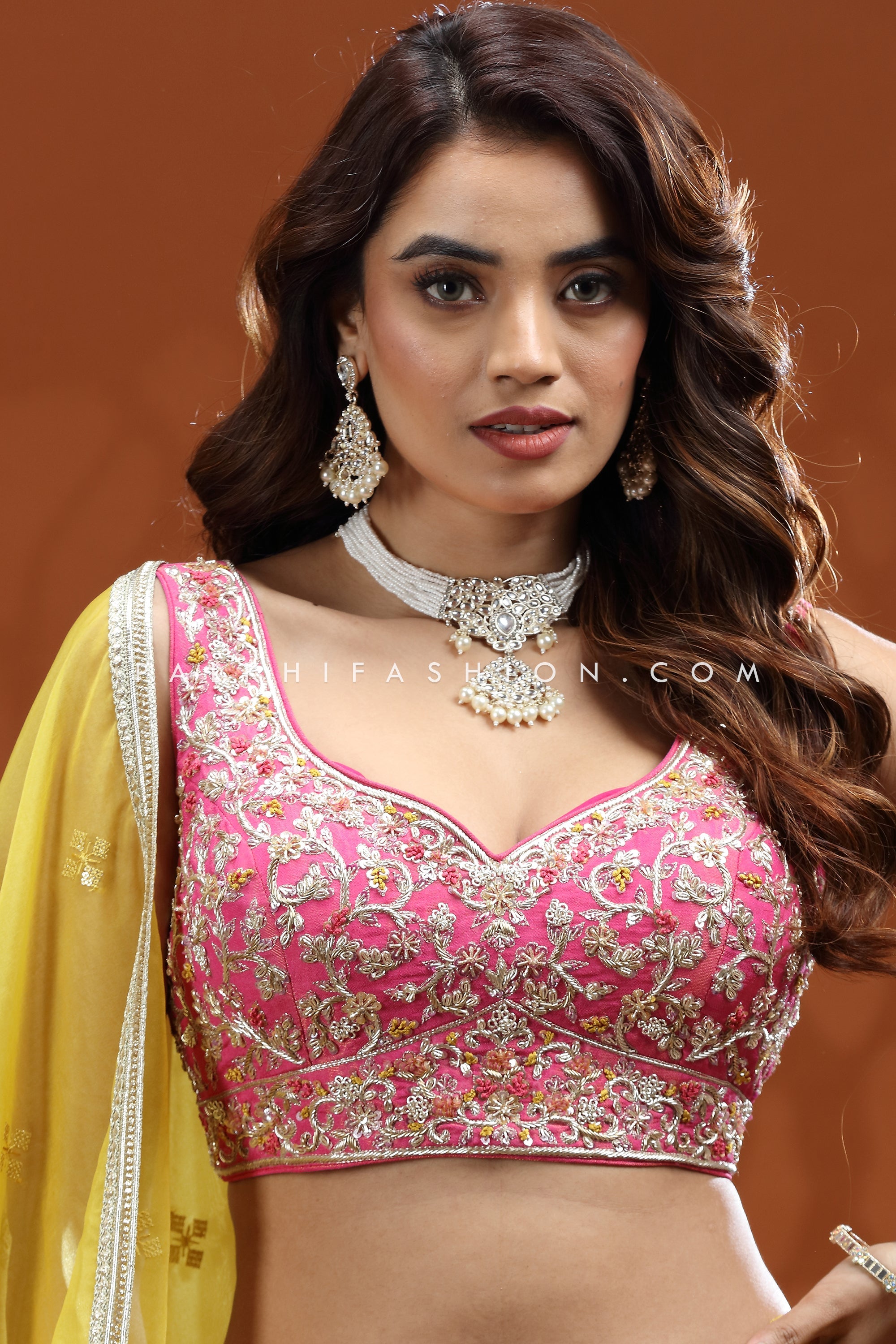 Radiant Yellow-Pink Soft Silk Lehenga Choli with Handcrafted Blouse