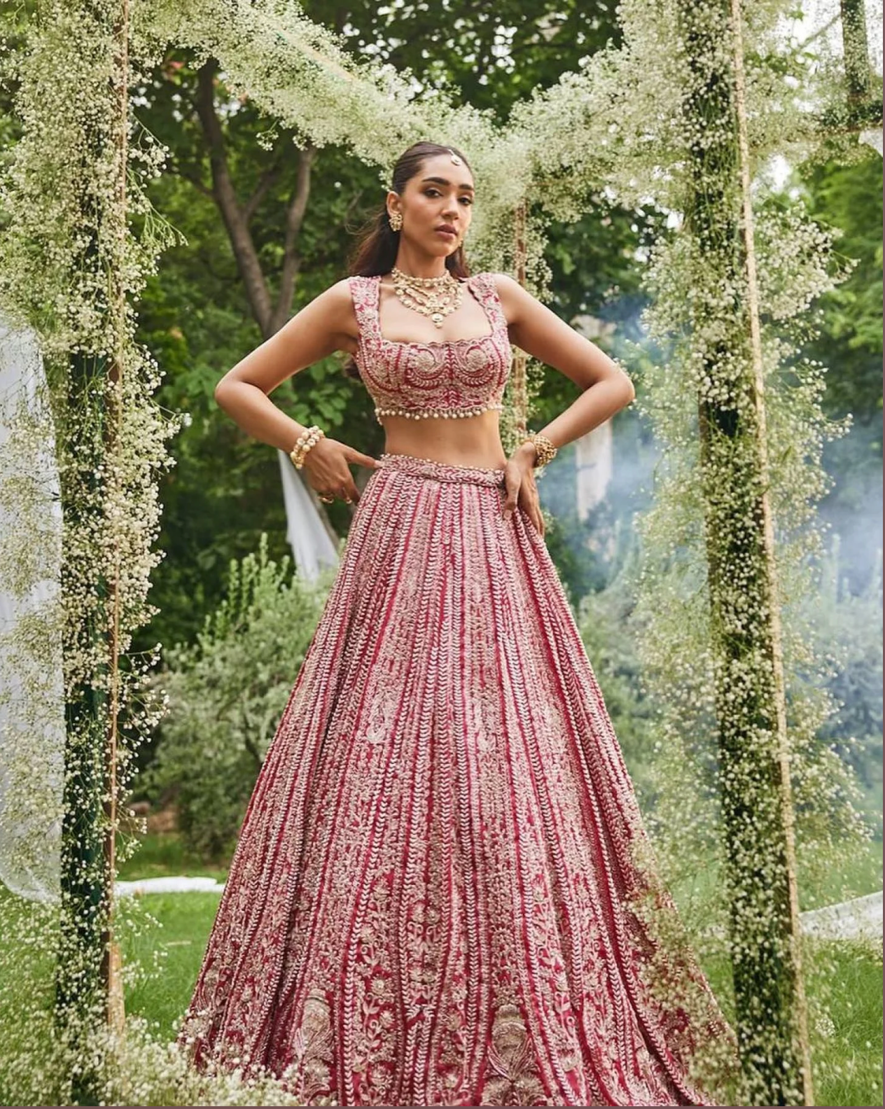 Red Trendy Designer Georgette Lehenga Choli Set Heavy Sequence & Embroidery Work With Dupatta