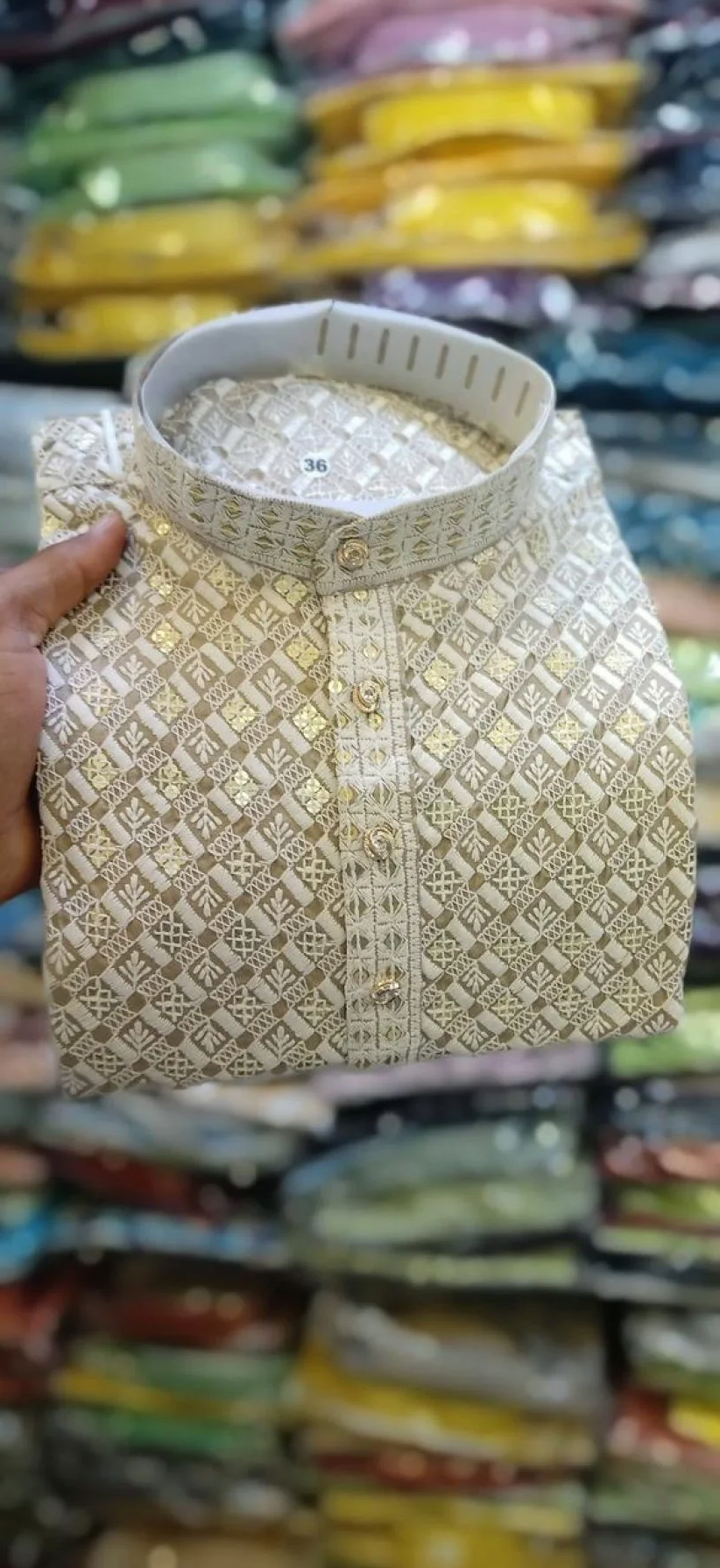 Premium Designer Kurta Pyjama Set For Men Heavy Embroidery Work With Self Lehariya Sequence