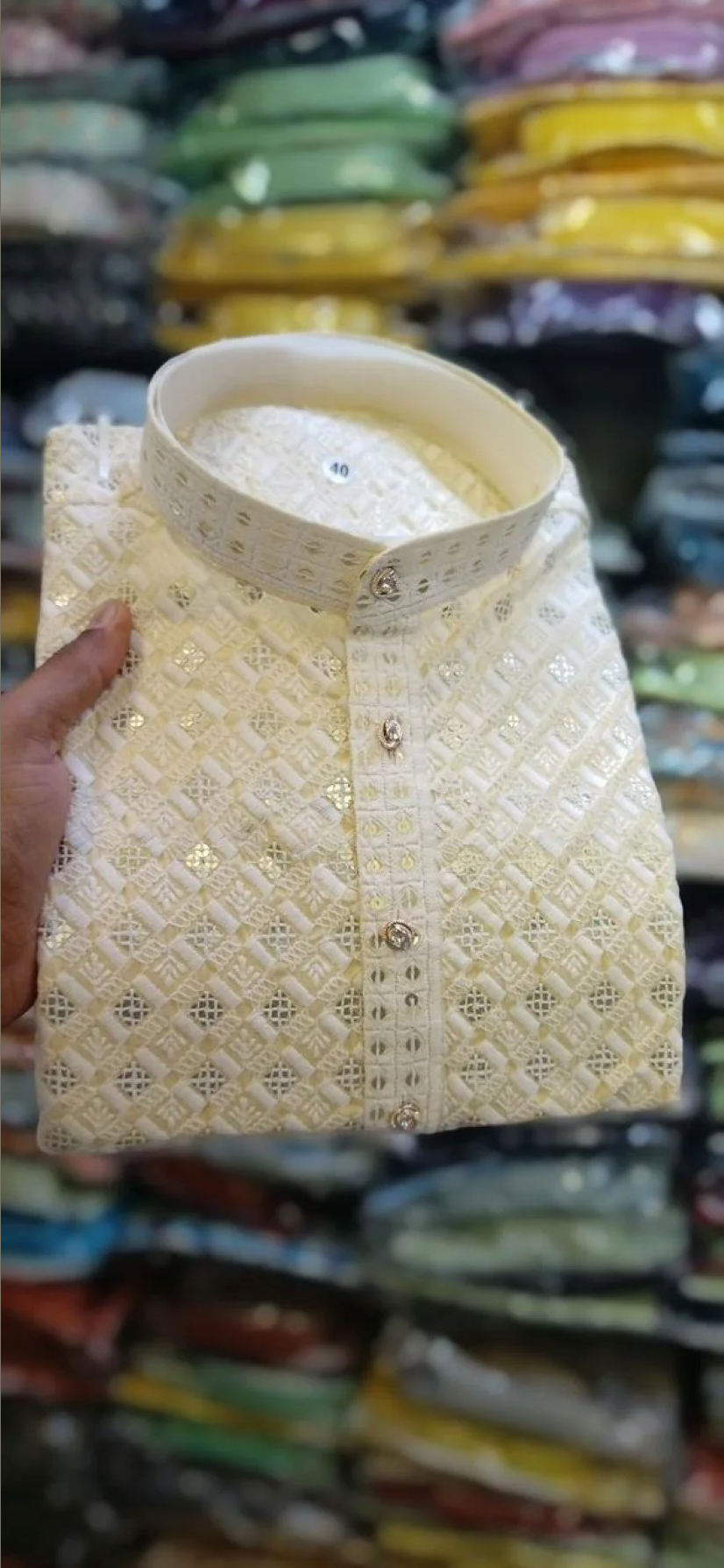 Premium Designer Kurta Pyjama Set For Men Heavy Embroidery Work With Self Lehariya Sequence