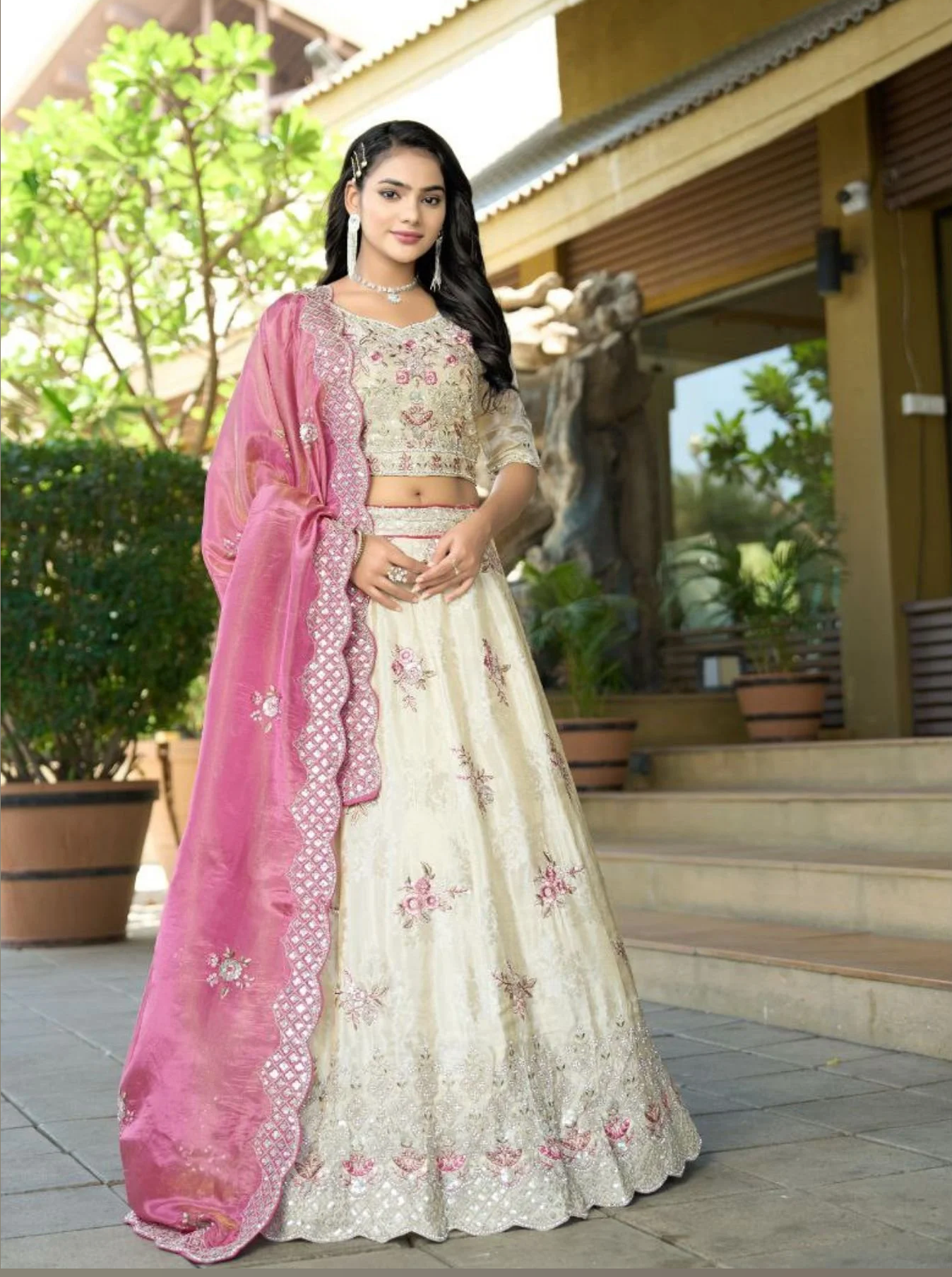 Ethereal Ivory Bridal Ensemble in Luxe Jacquard