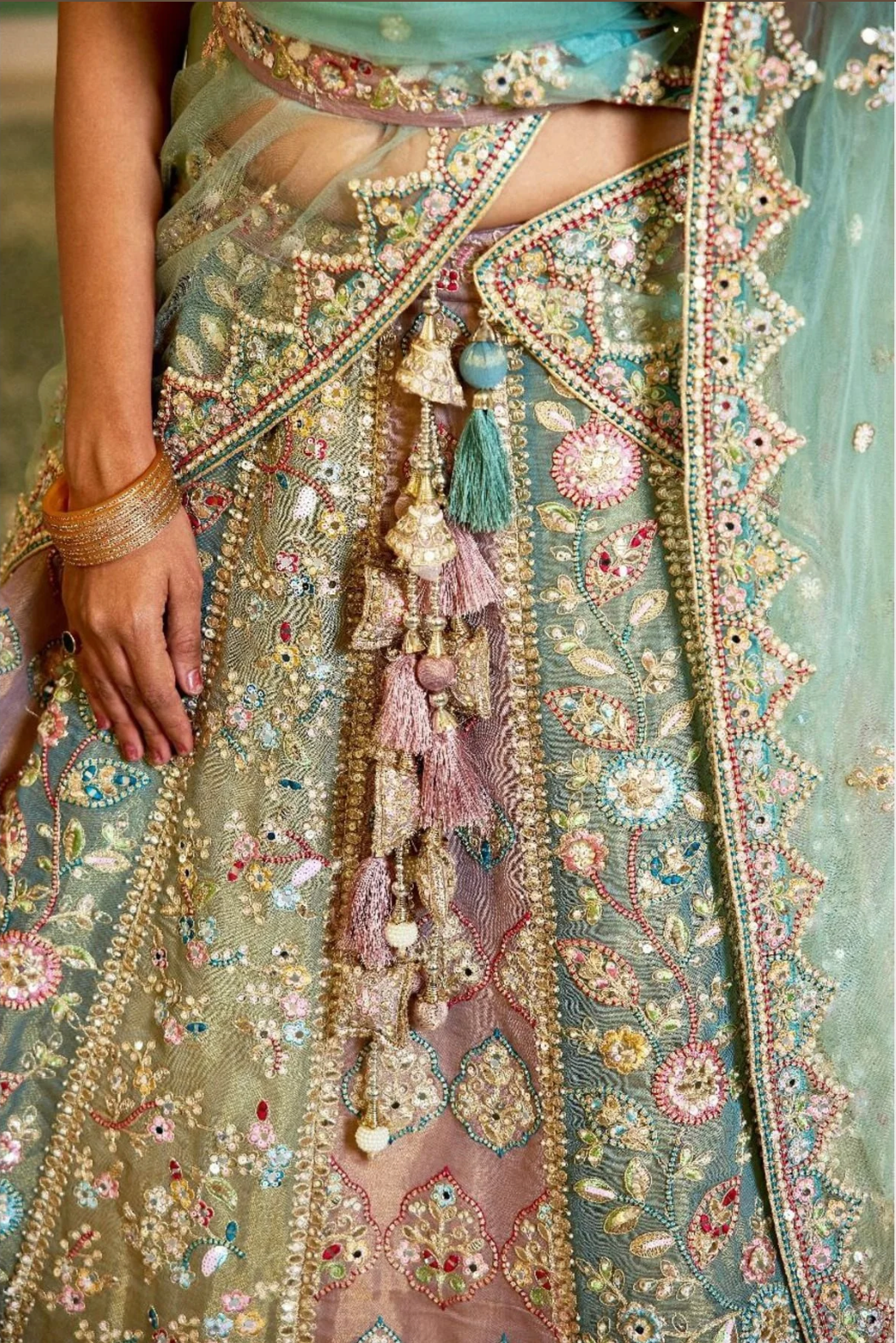 Multi-Colored Bridal Lehenga Choli – Designer Indian Wedding Outfit
