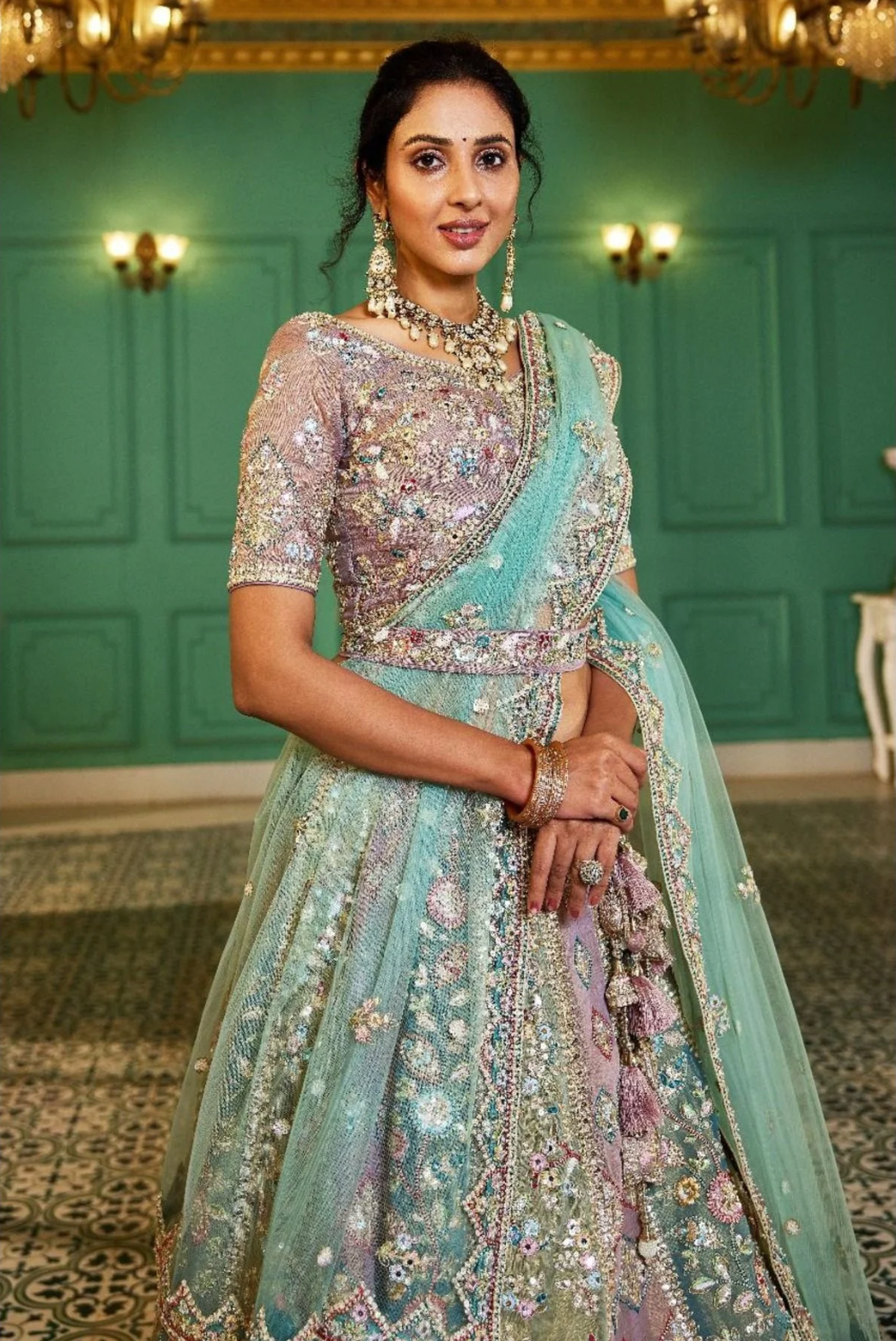 Multi-Colored Bridal Lehenga Choli – Designer Indian Wedding Outfit