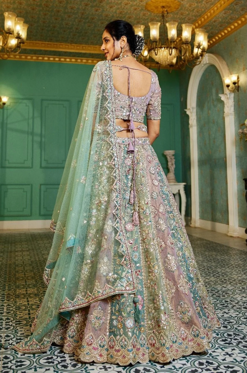 Multi-Colored Bridal Lehenga Choli – Designer Indian Wedding Outfit