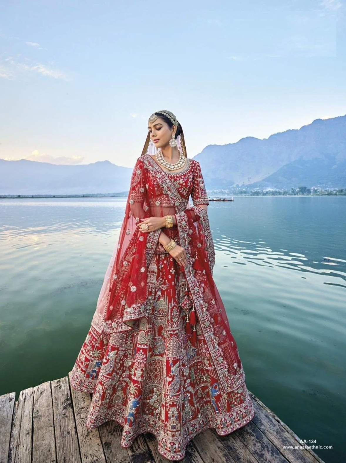 Red Silk Bridal Lehenga Choli with Heavy Net Dupatta – Designer Indian Wedding Outfit