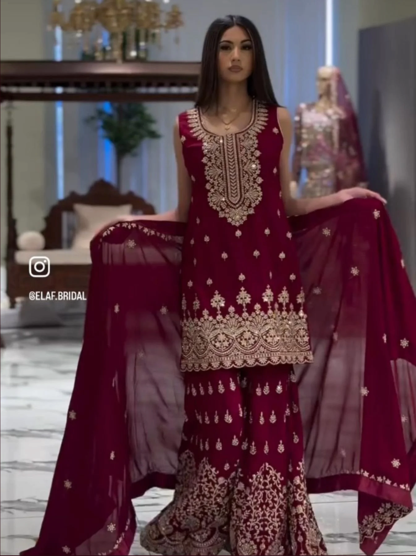 Festive Fox Georgette Sharara Suit with Heavy Sequence Embroidery & Dupatta