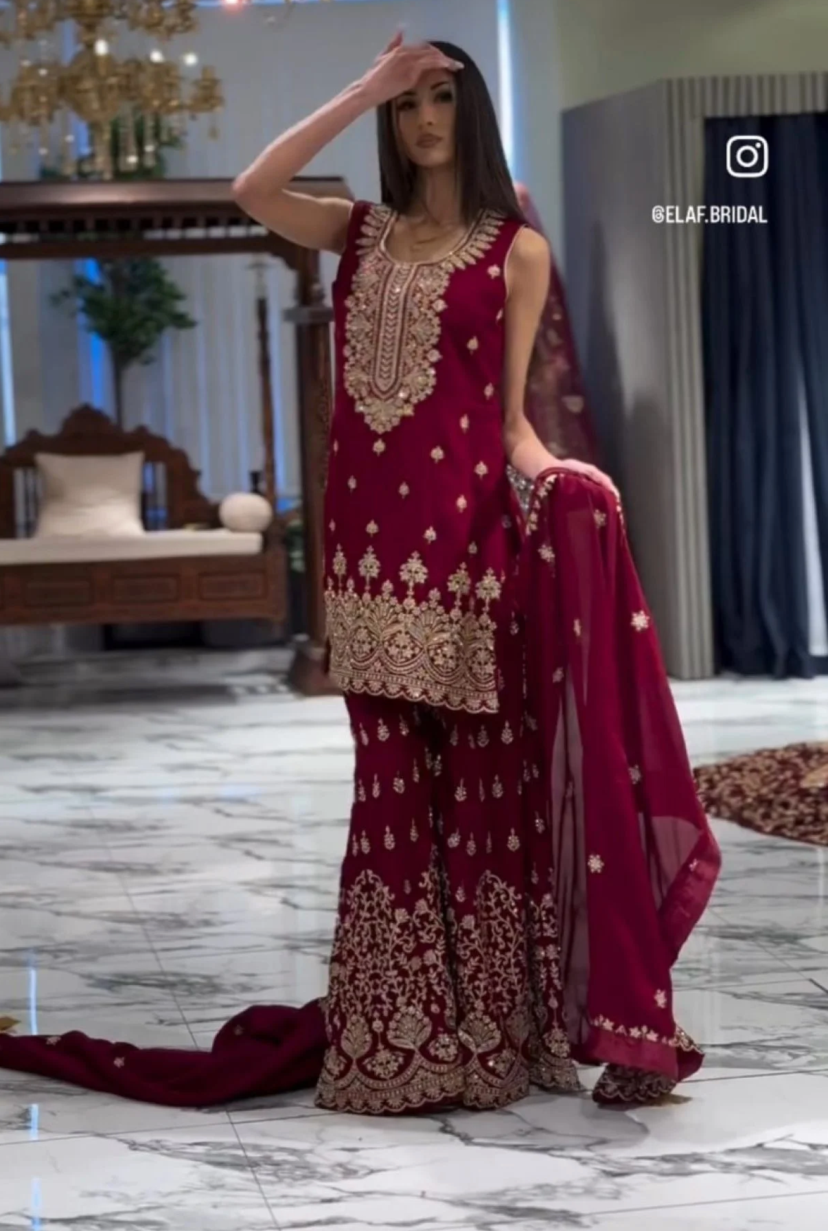 Festive Fox Georgette Sharara Suit with Heavy Sequence Embroidery & Dupatta