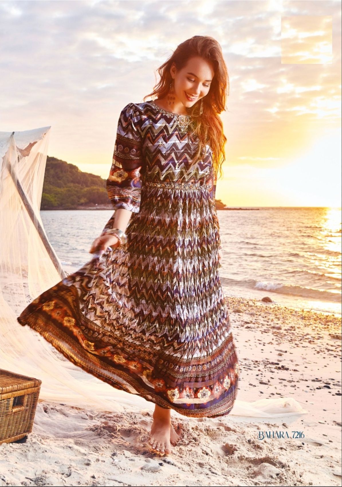 Pure Georgette With Traditional Print And Handwork Flared Designer Gown
