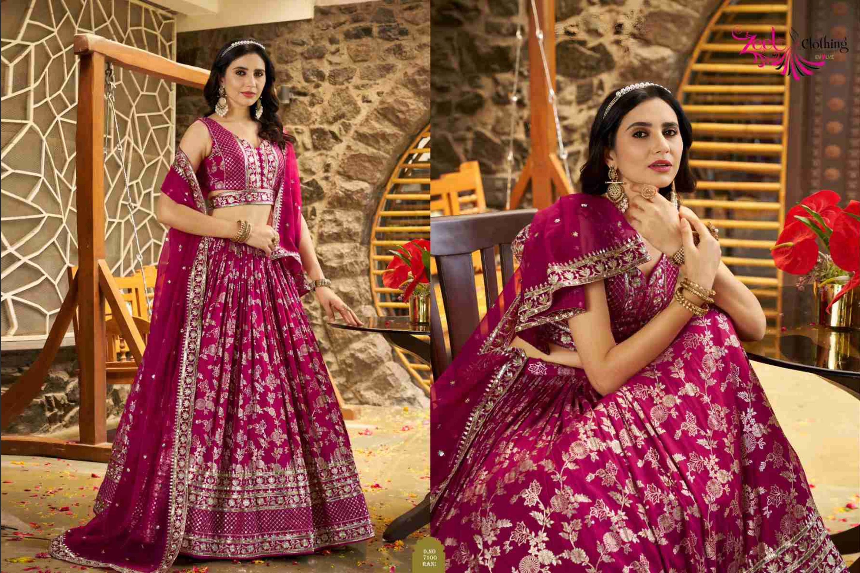 Dola Silk Jacquard Embroidery Work Lehenga Choli with Organza Dupatta