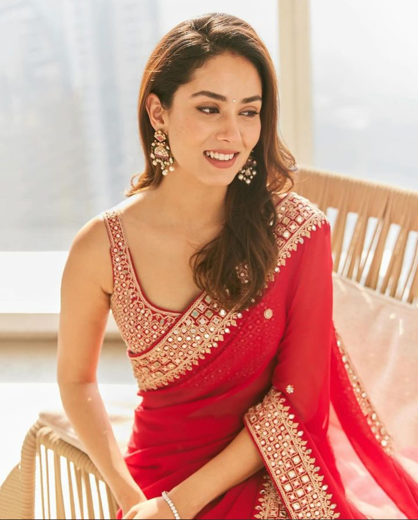 Fancy Dori Thread & Sequin Work Saree with Handcrafted Butti & Moti Detailing