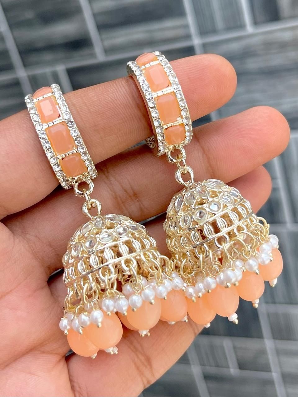 Premium Kundan Bali‑Style Earrings – Vibrant Color Collection
