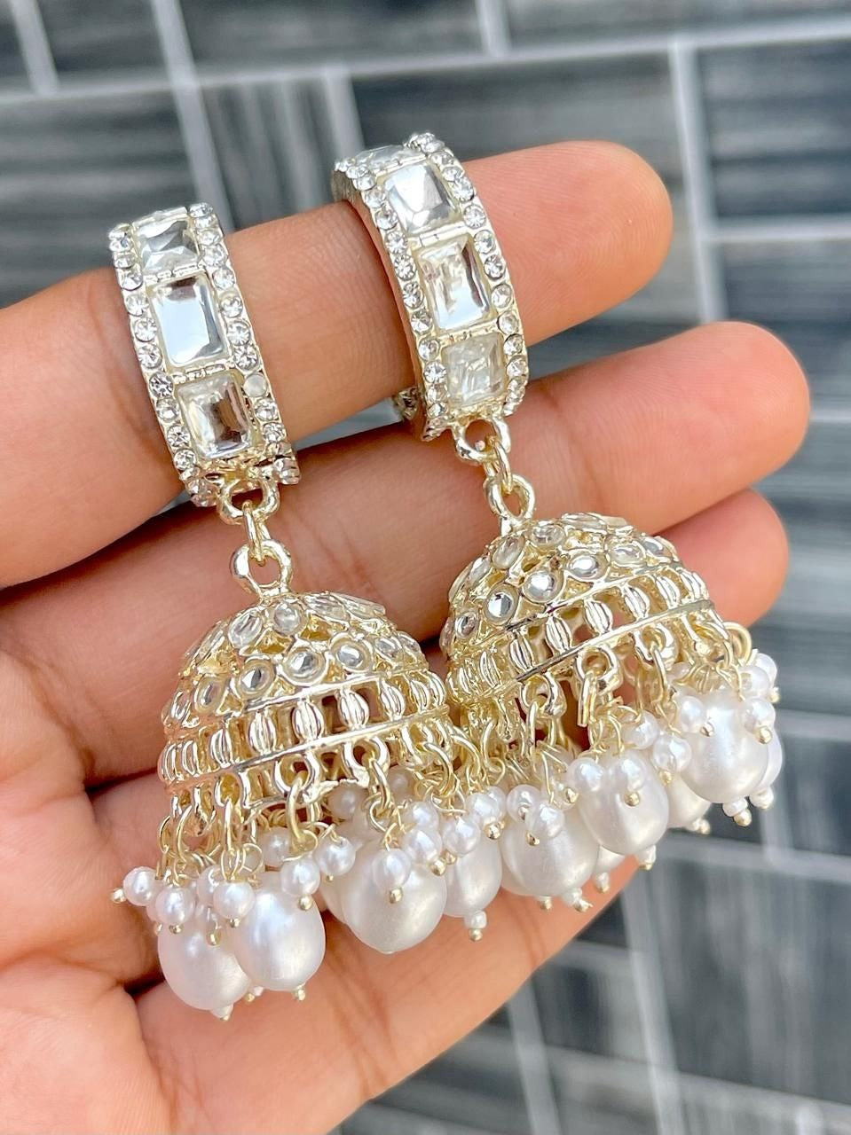 Premium Kundan Bali‑Style Earrings – Vibrant Color Collection