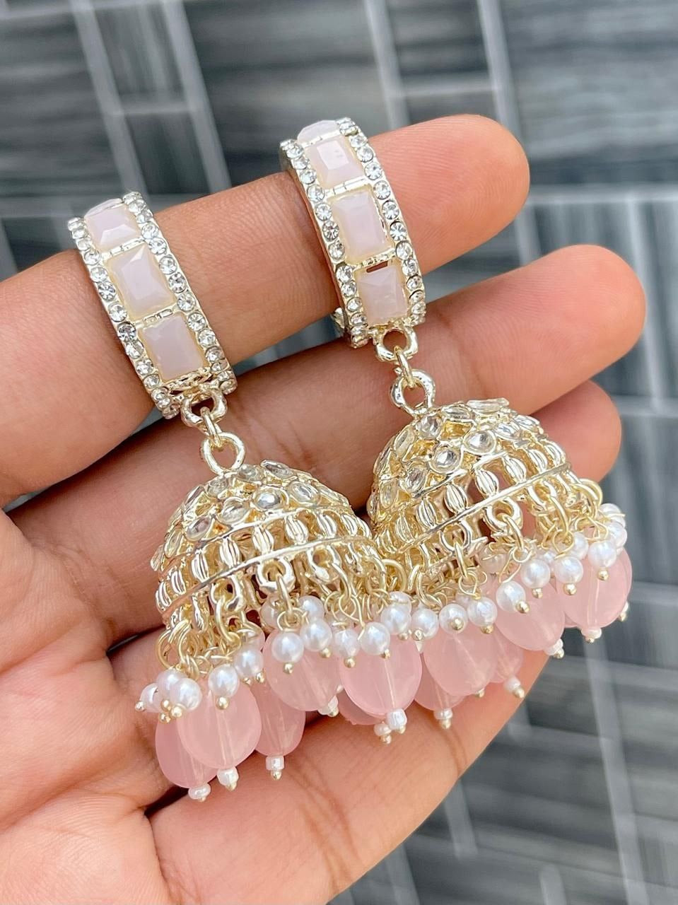 Premium Kundan Bali‑Style Earrings – Vibrant Color Collection