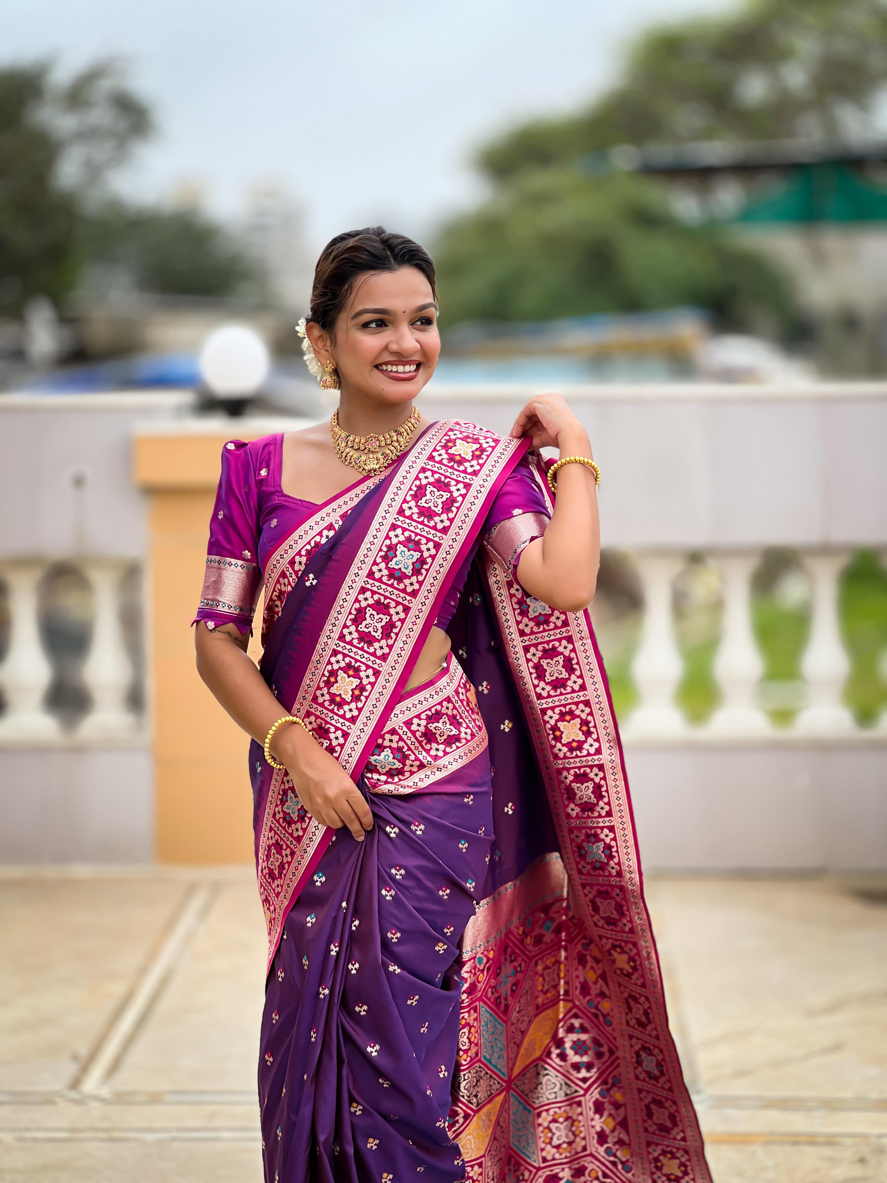 Soft Banarasi Silk Saree with Zari & Meenakari Work