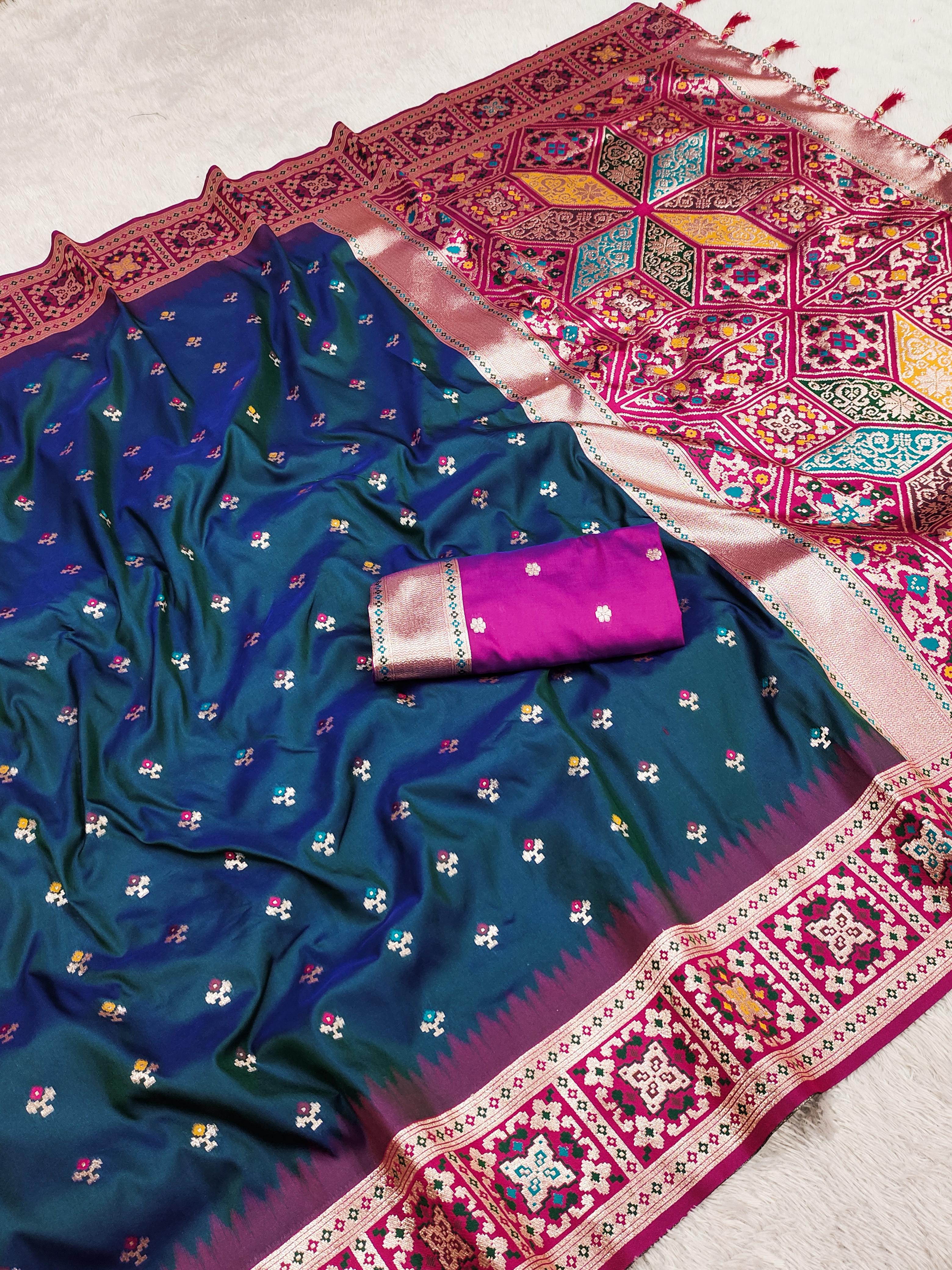 Soft Banarasi Silk Saree with Zari & Meenakari Work