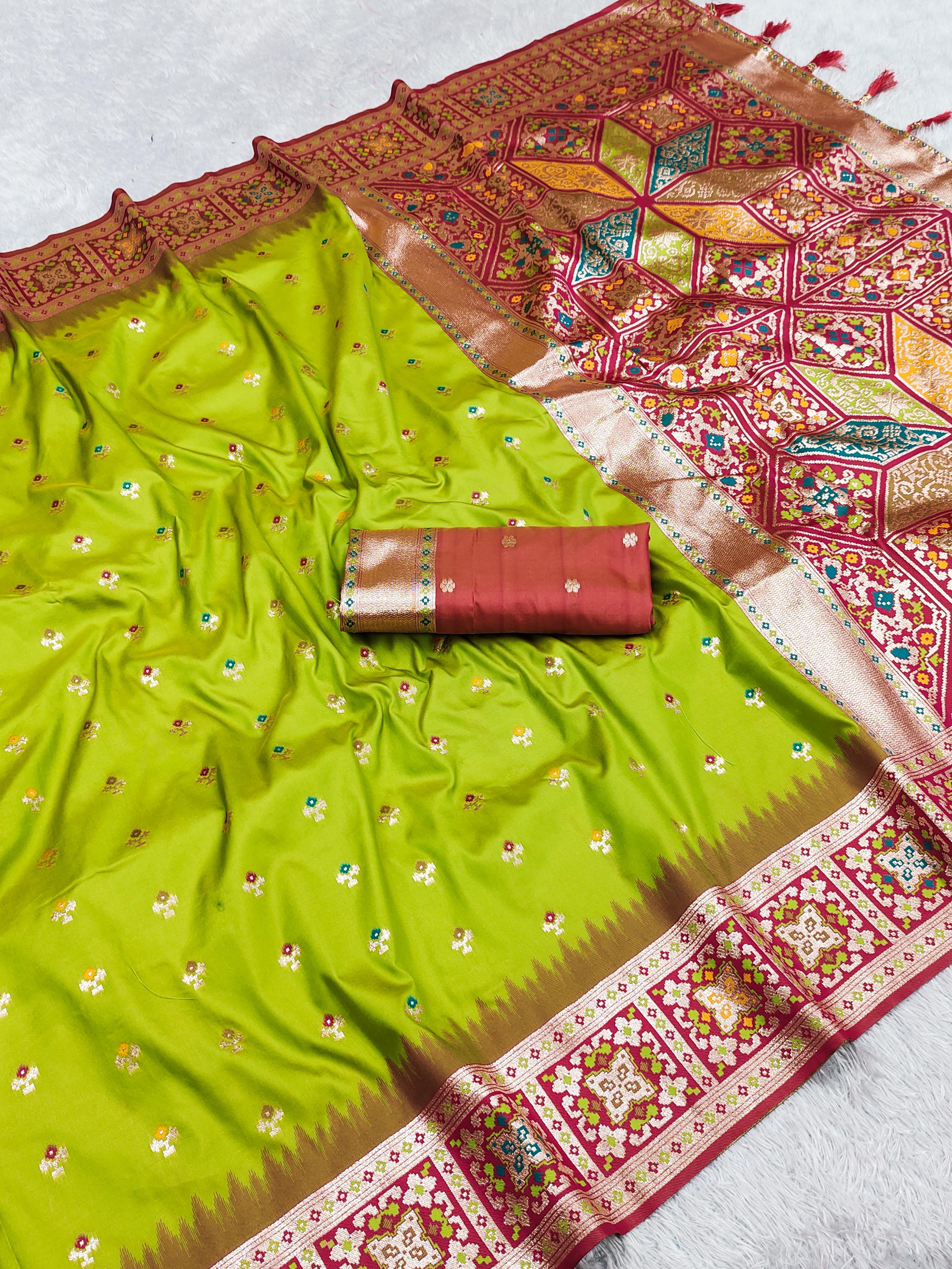 Soft Banarasi Silk Saree with Zari & Meenakari Work