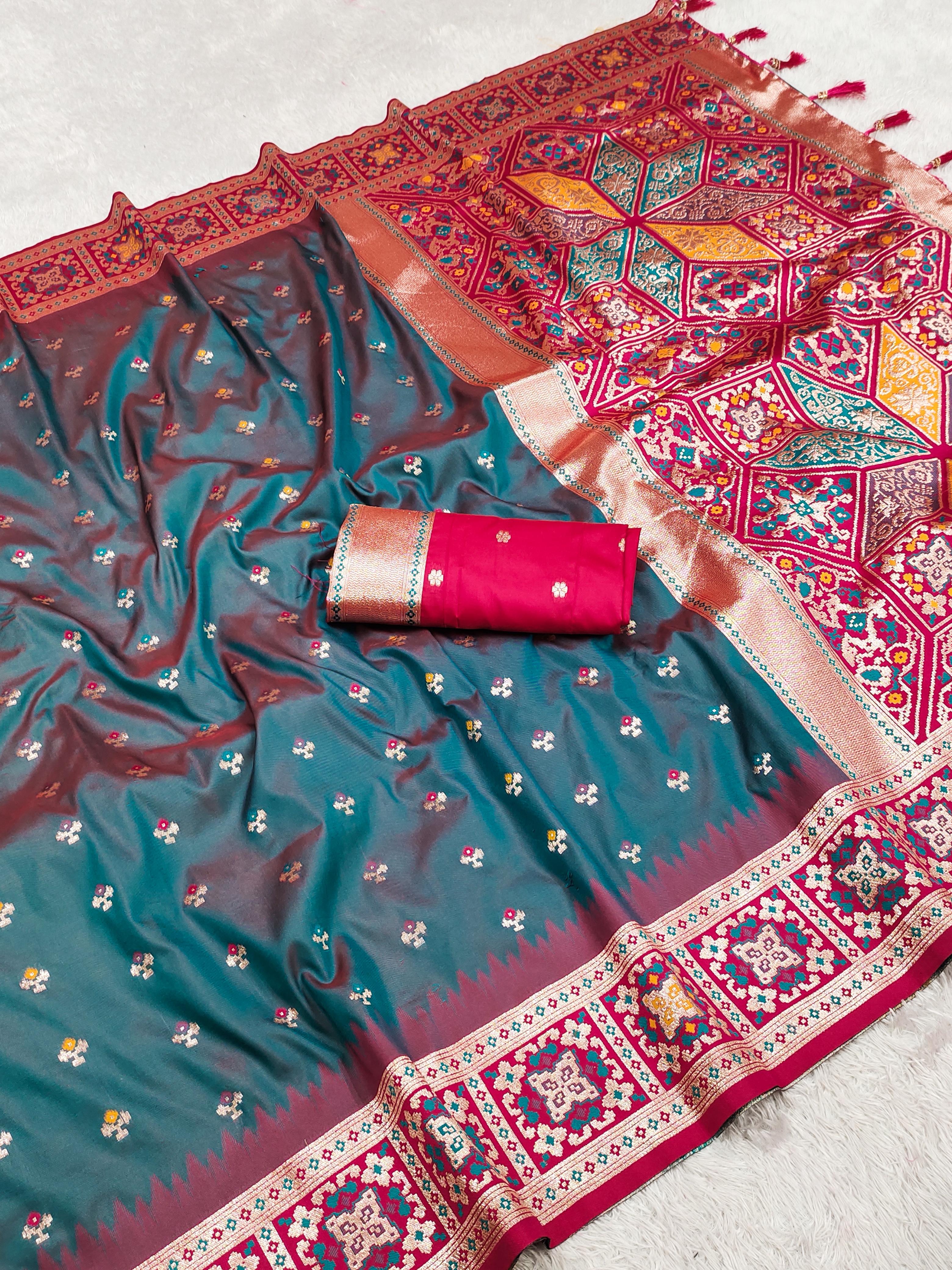 Soft Banarasi Silk Saree with Zari & Meenakari Work