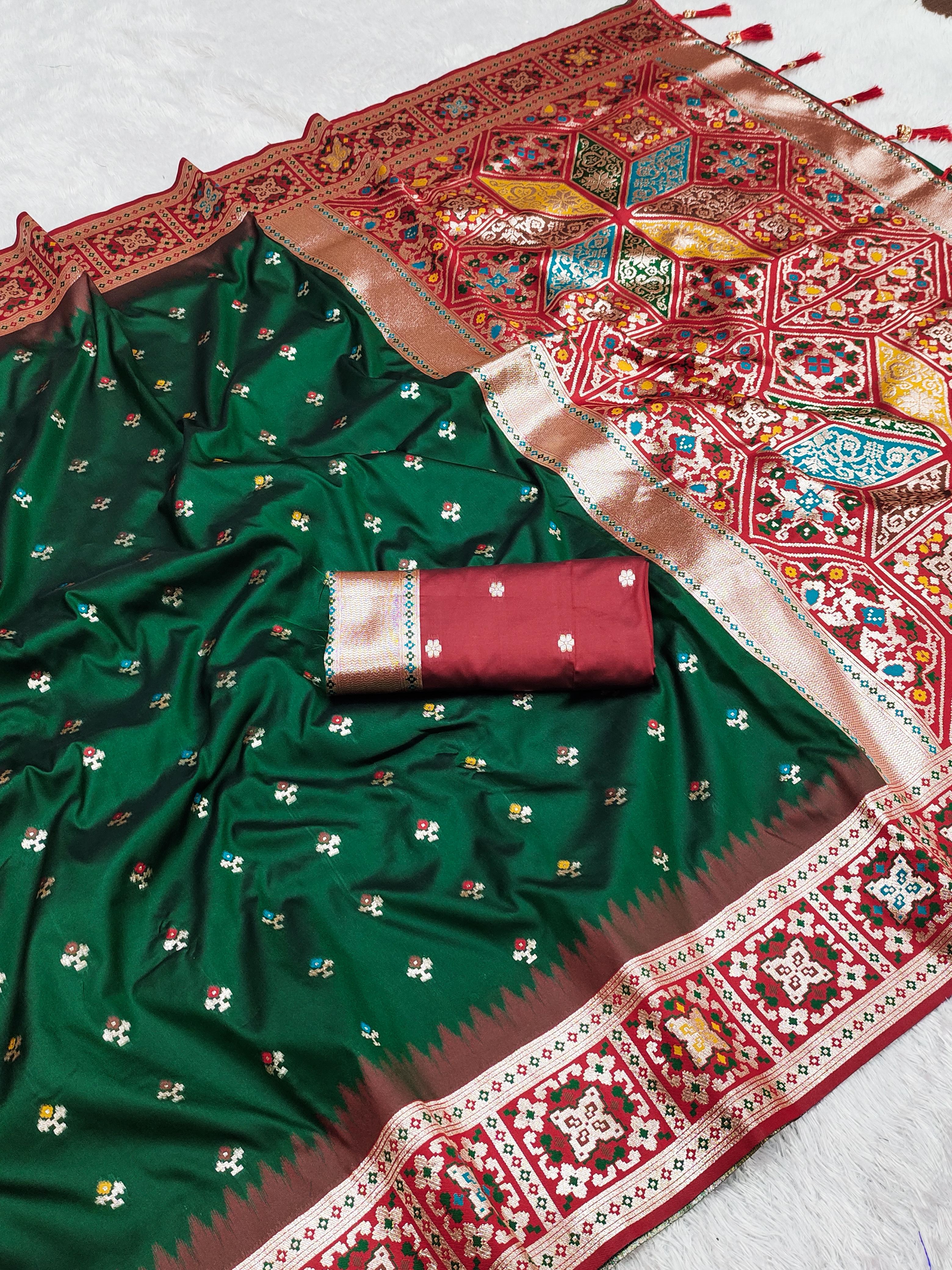 Soft Banarasi Silk Saree with Zari & Meenakari Work