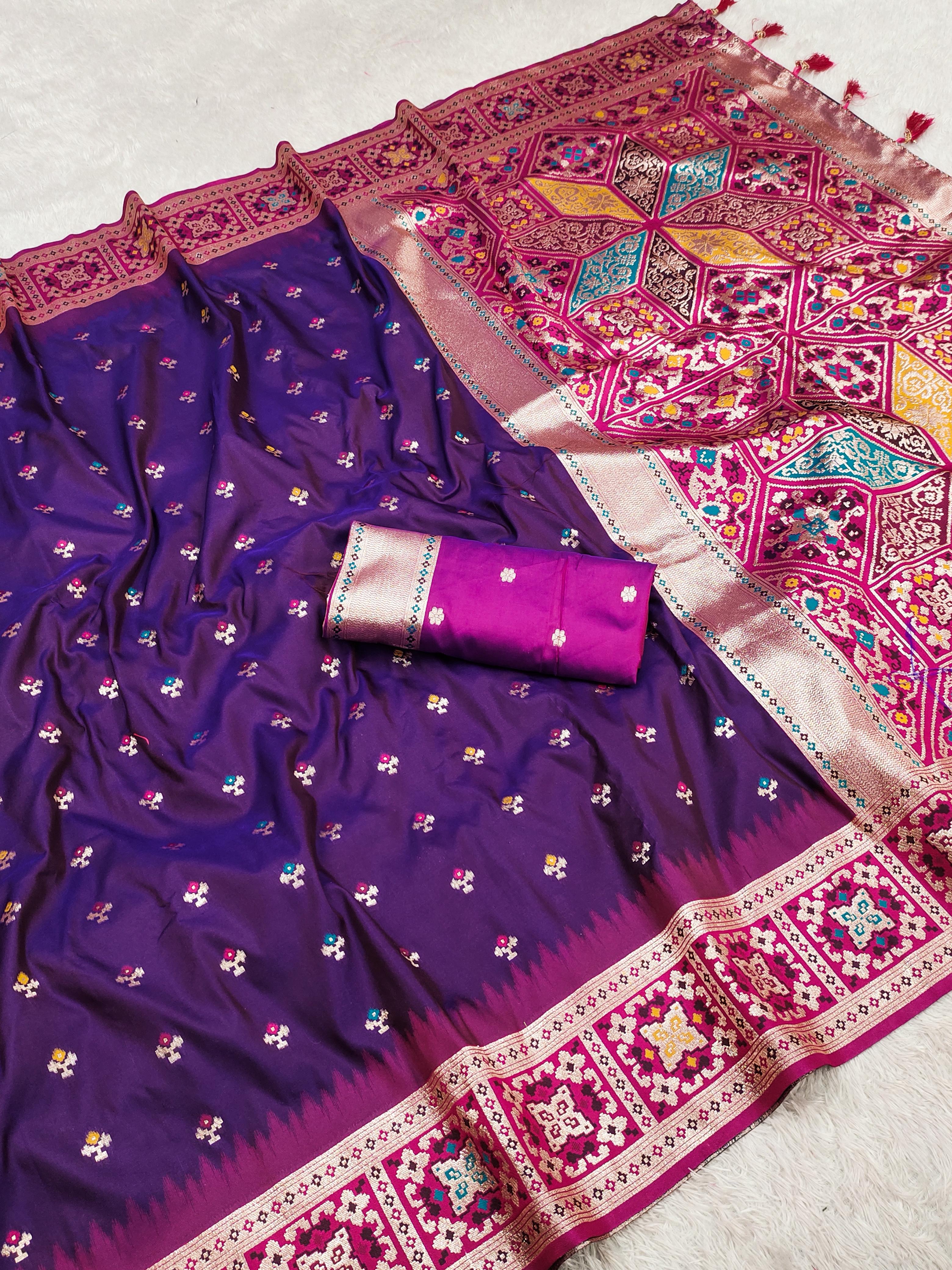 Soft Banarasi Silk Saree with Zari & Meenakari Work