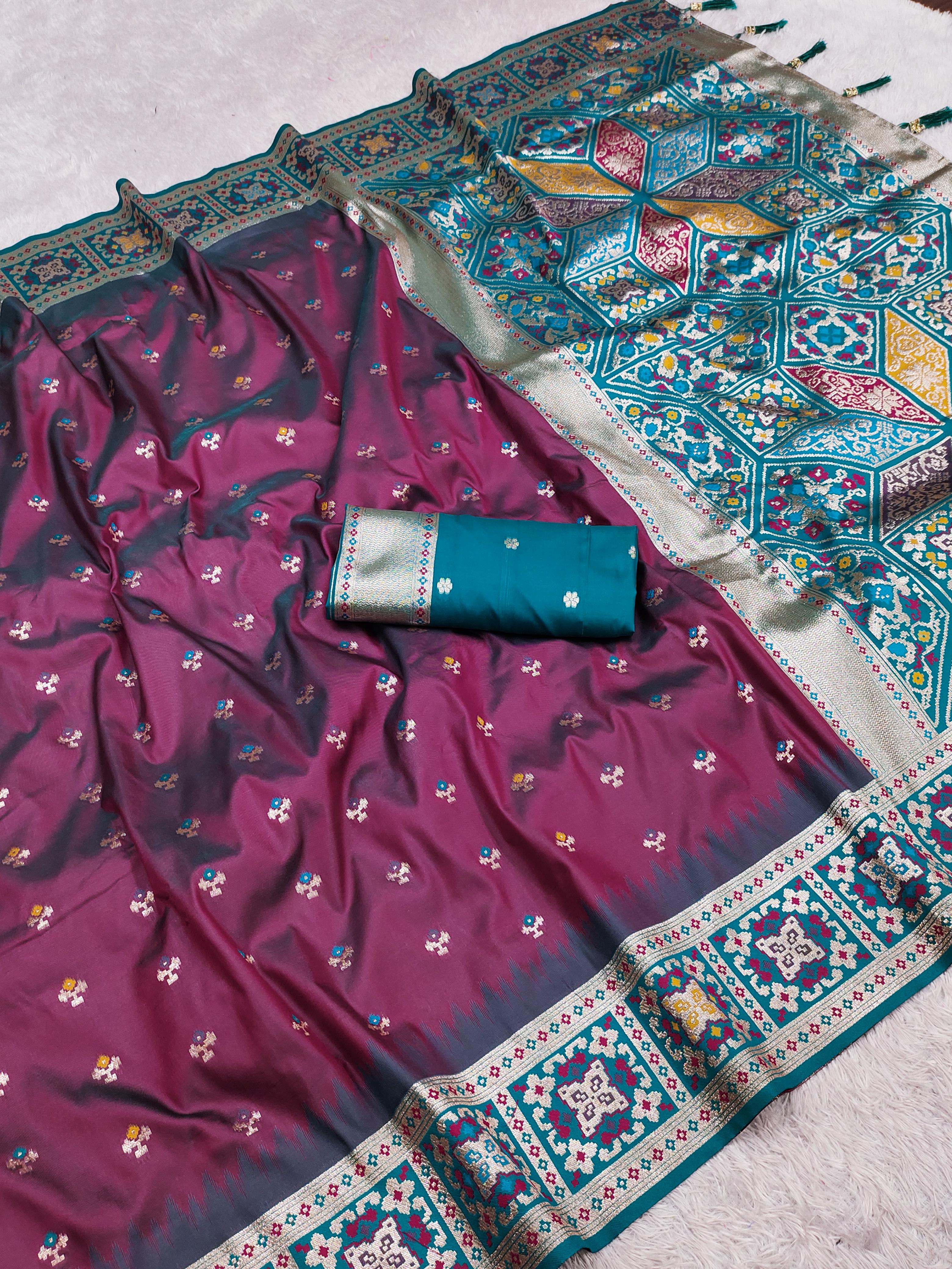 Soft Banarasi Silk Saree with Zari & Meenakari Work