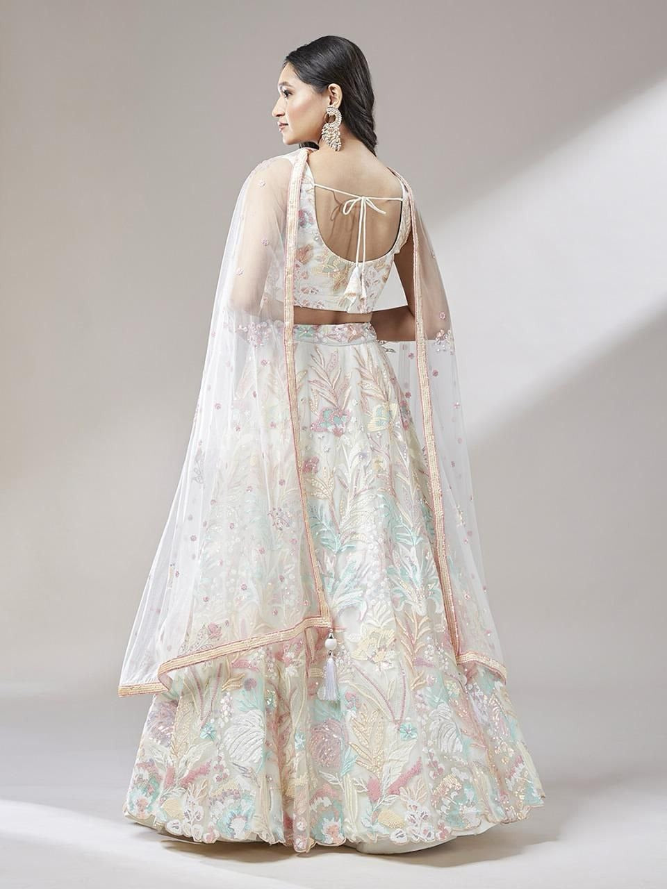Regal Multicolor Embroidered Net Lehenga Set