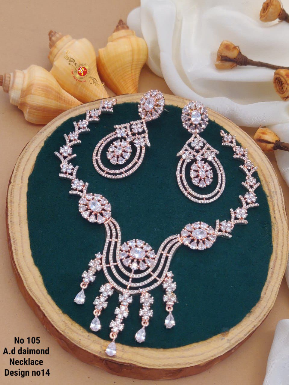 Elegant Rose Gold Diamond Necklace Set