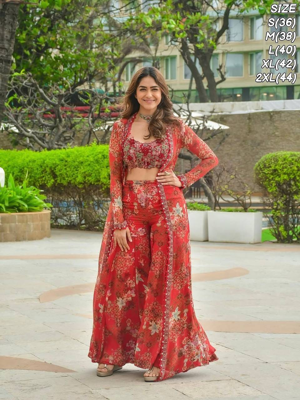 Bollywood-Inspired Indo-Western Koti, Plazo Blouse Set