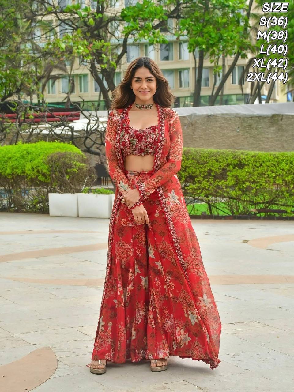 Bollywood-Inspired Indo-Western Koti, Plazo Blouse Set