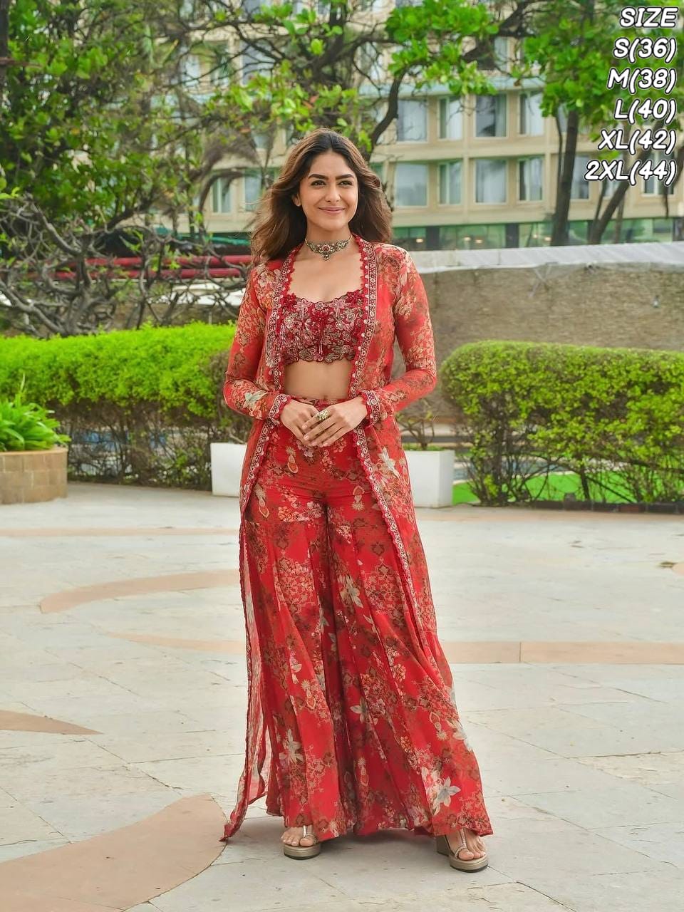Bollywood-Inspired Indo-Western Koti, Plazo Blouse Set