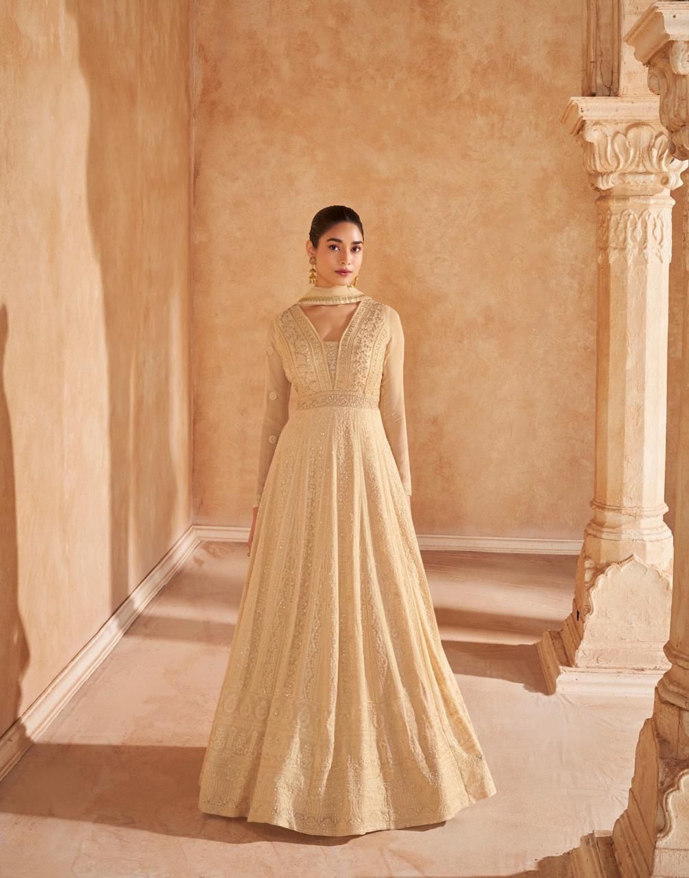 SAHIRA โ 2 Piece Real Georgette Chikankari Embroidered Dress with Dupatta