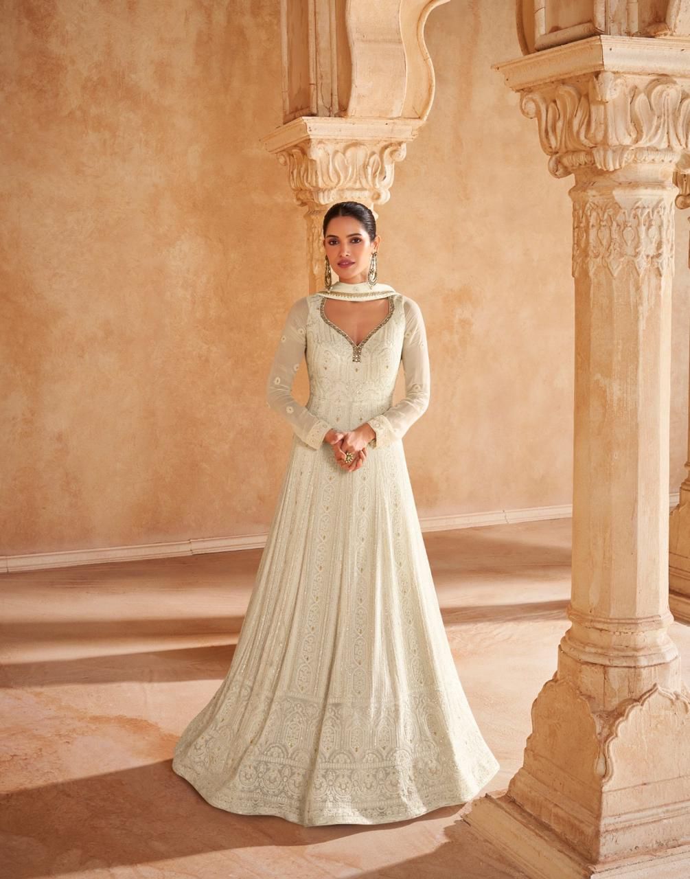 SAHIRA โ 2 Piece Real Georgette Chikankari Embroidered Dress with Dupatta