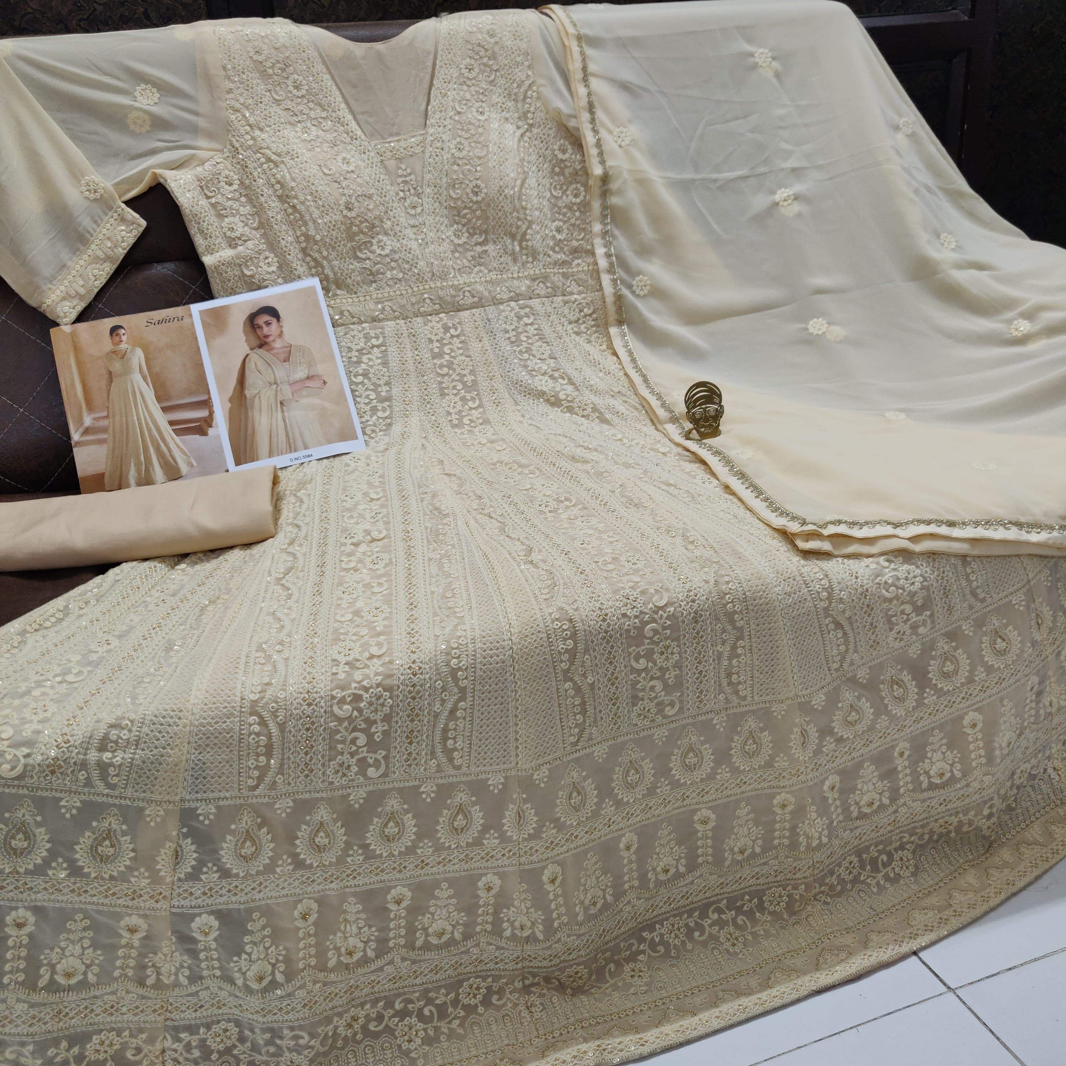 SAHIRA โ 2 Piece Real Georgette Chikankari Embroidered Dress with Dupatta