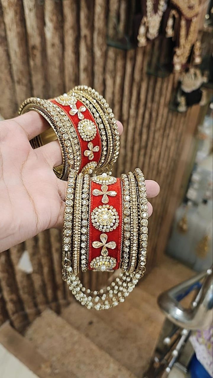 Velvet Bangle Set with Hanging Bangles