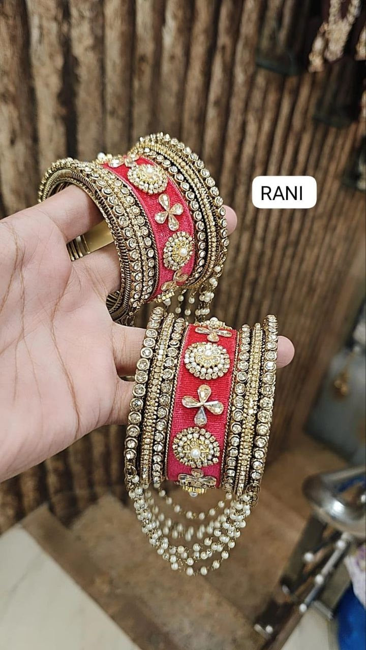 Velvet Bangle Set with Hanging Bangles