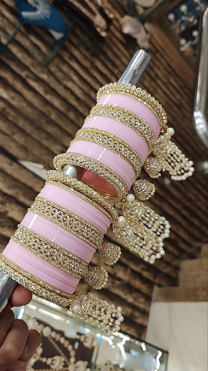 Elegant Bridal Jhumar Set with Stone and Pearl Accents