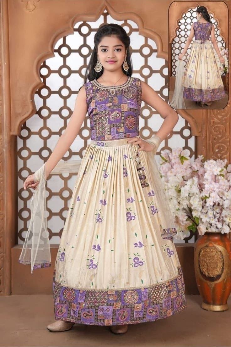 Kids Designer Lehenga Choli in Heavy Chinon Silk with Dupatta