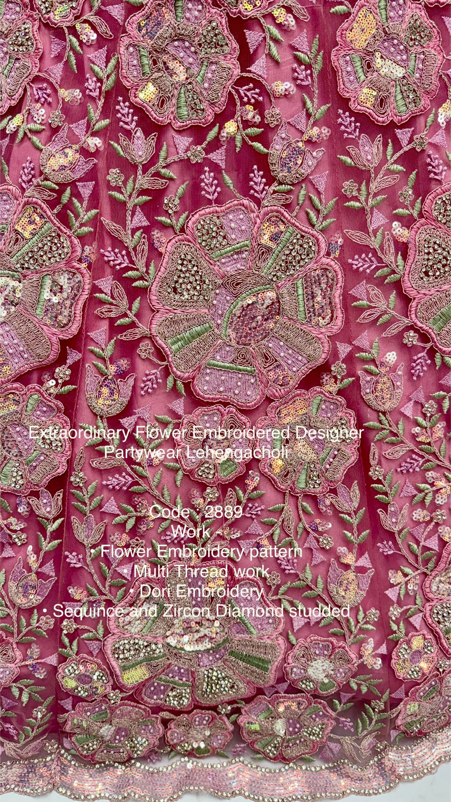 Extraordinary Flower Embroidered Designer Party wear Lehenga Choli