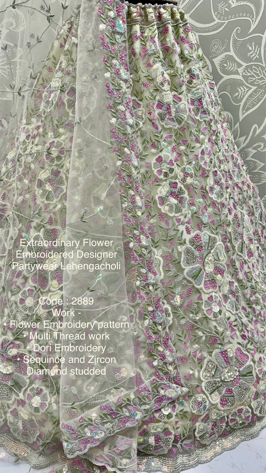 Extraordinary Flower Embroidered Designer Party wear Lehenga Choli