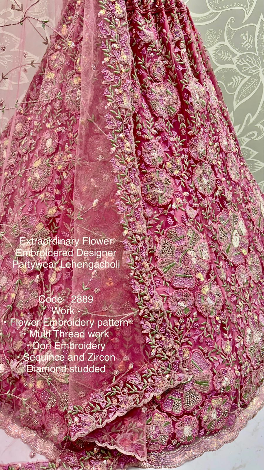 Extraordinary Flower Embroidered Designer Party wear Lehenga Choli