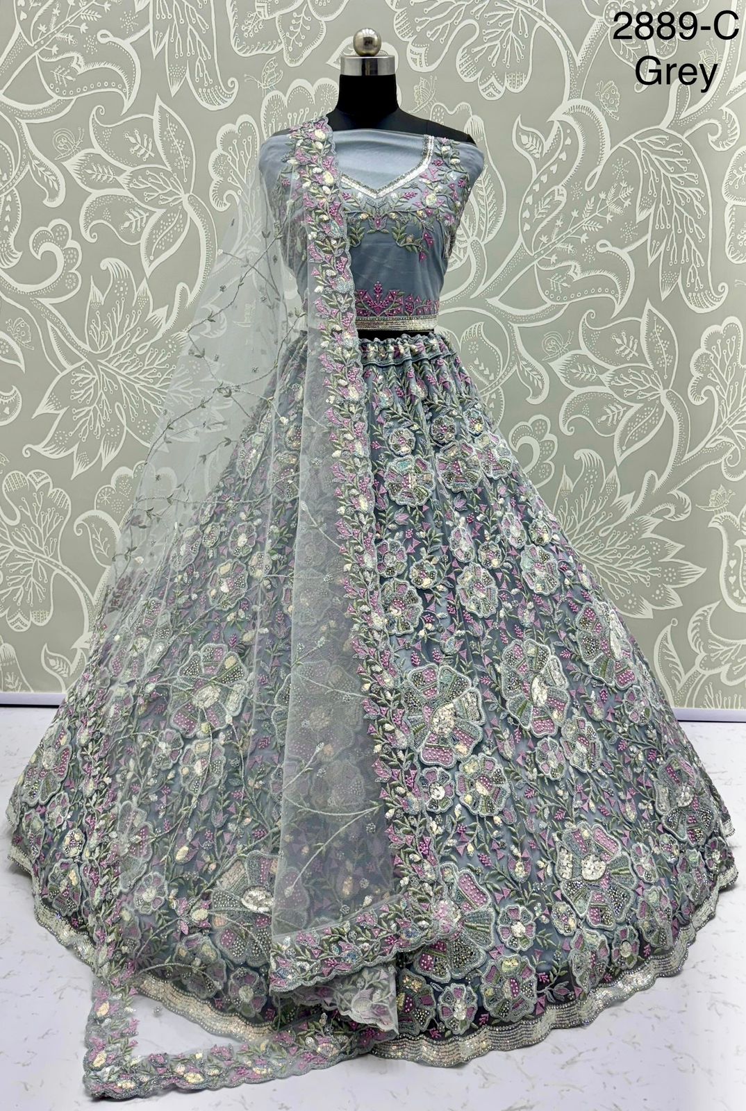 Extraordinary Flower Embroidered Designer Party wear Lehenga Choli