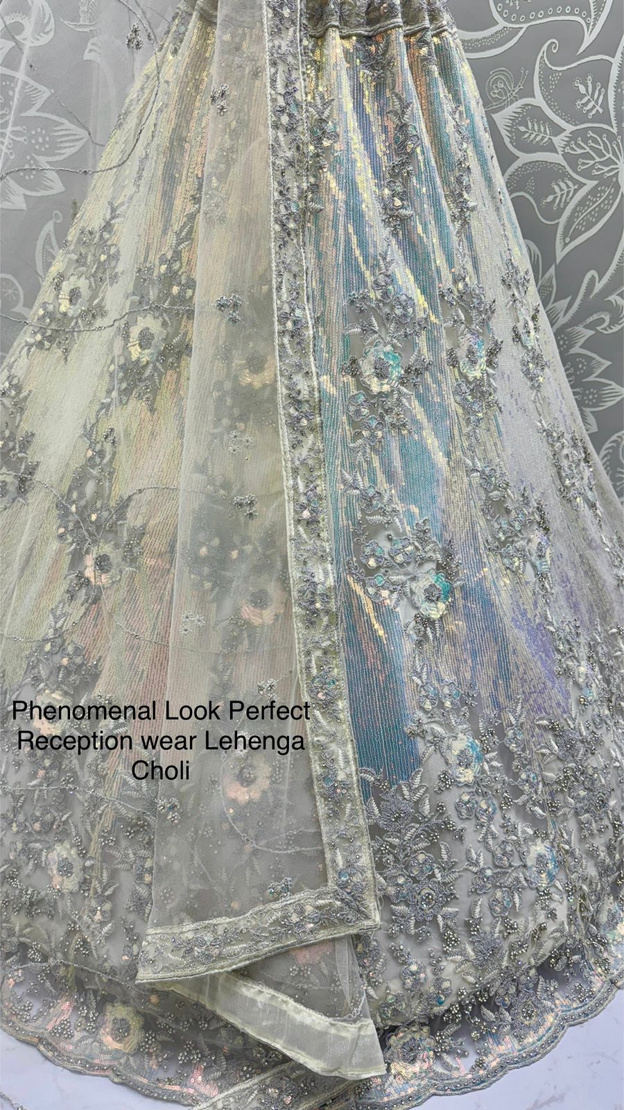 Lehenga Choli with Iridescent Sequins & Diamond Work – Reception Wear