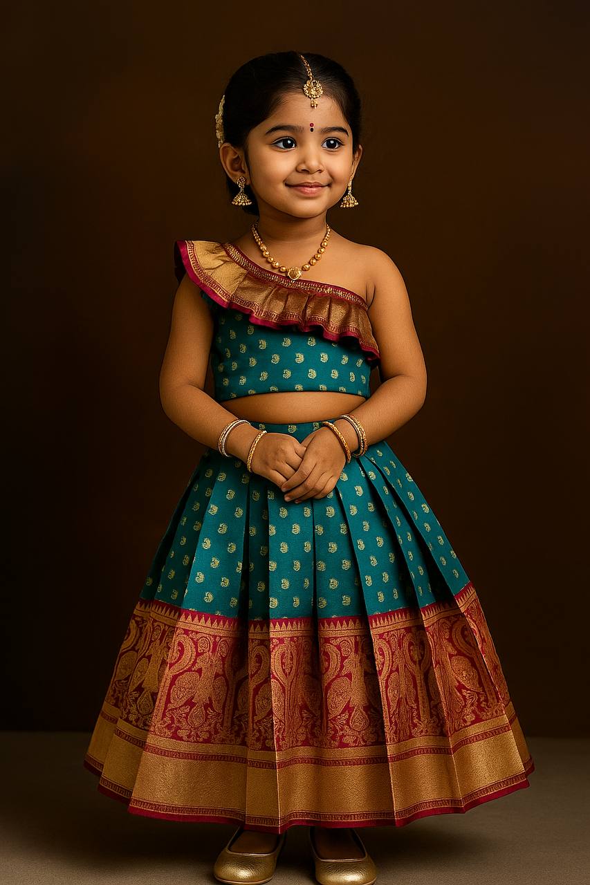 Little Kids Lehenga Choli β Onam Special Jacquard Collection