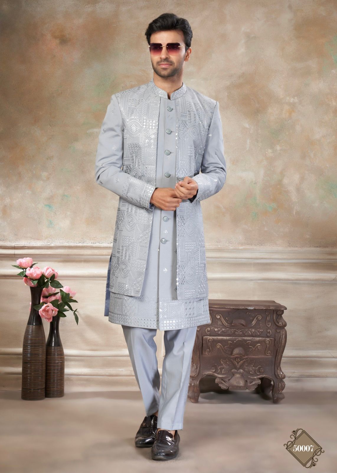 Men’s Kurta – Wedding Collection | Heavy Embroidered Indo-Western Kurta Set for Men | Pure Viscose Fabric Designer Outfit