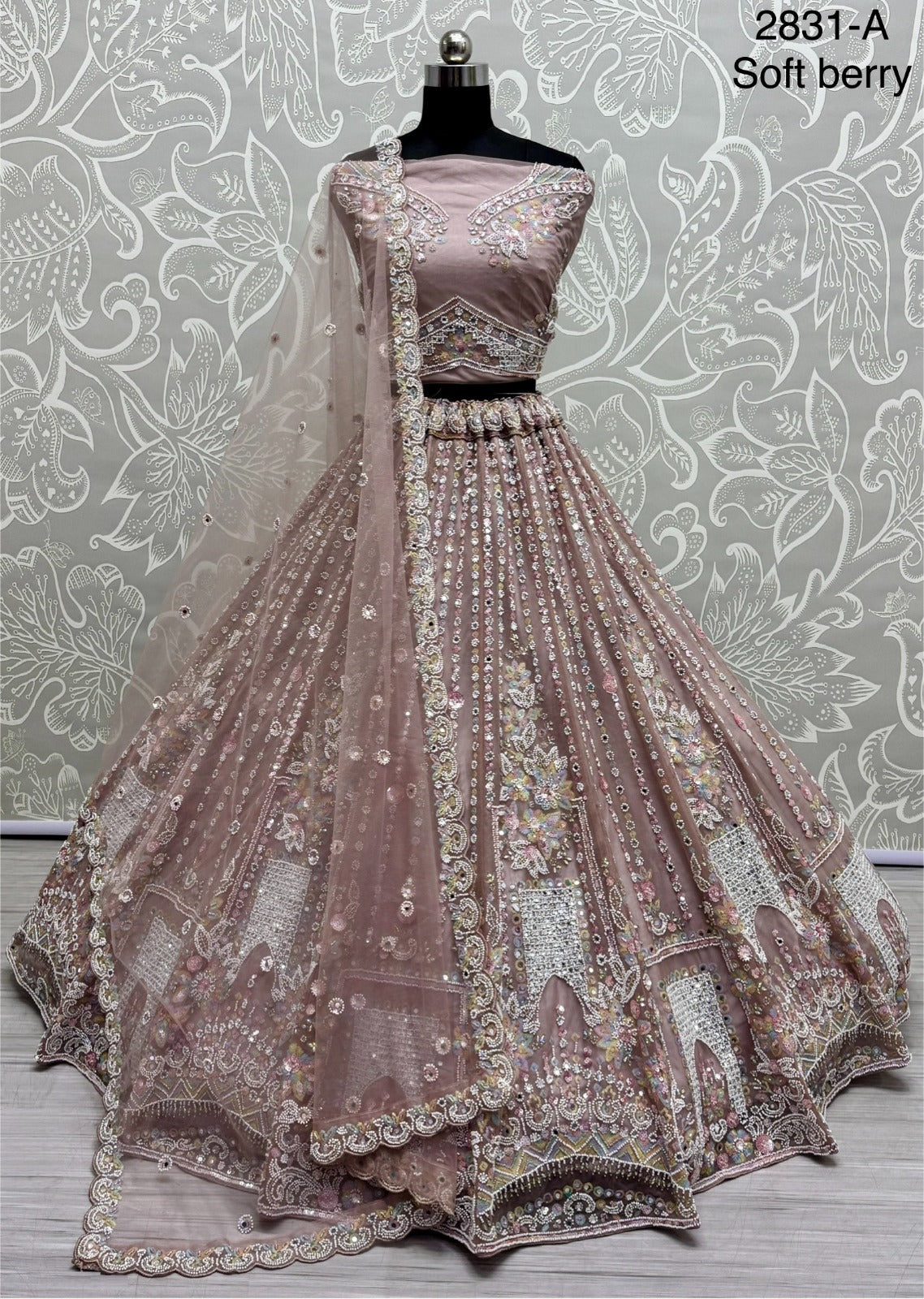 strapless open back dress Women's Glamorous Sky-Blue Sequins & Thread Embroidered Georgette Engagement Wedding & Party Wear Indian Designer Lehenga Dress