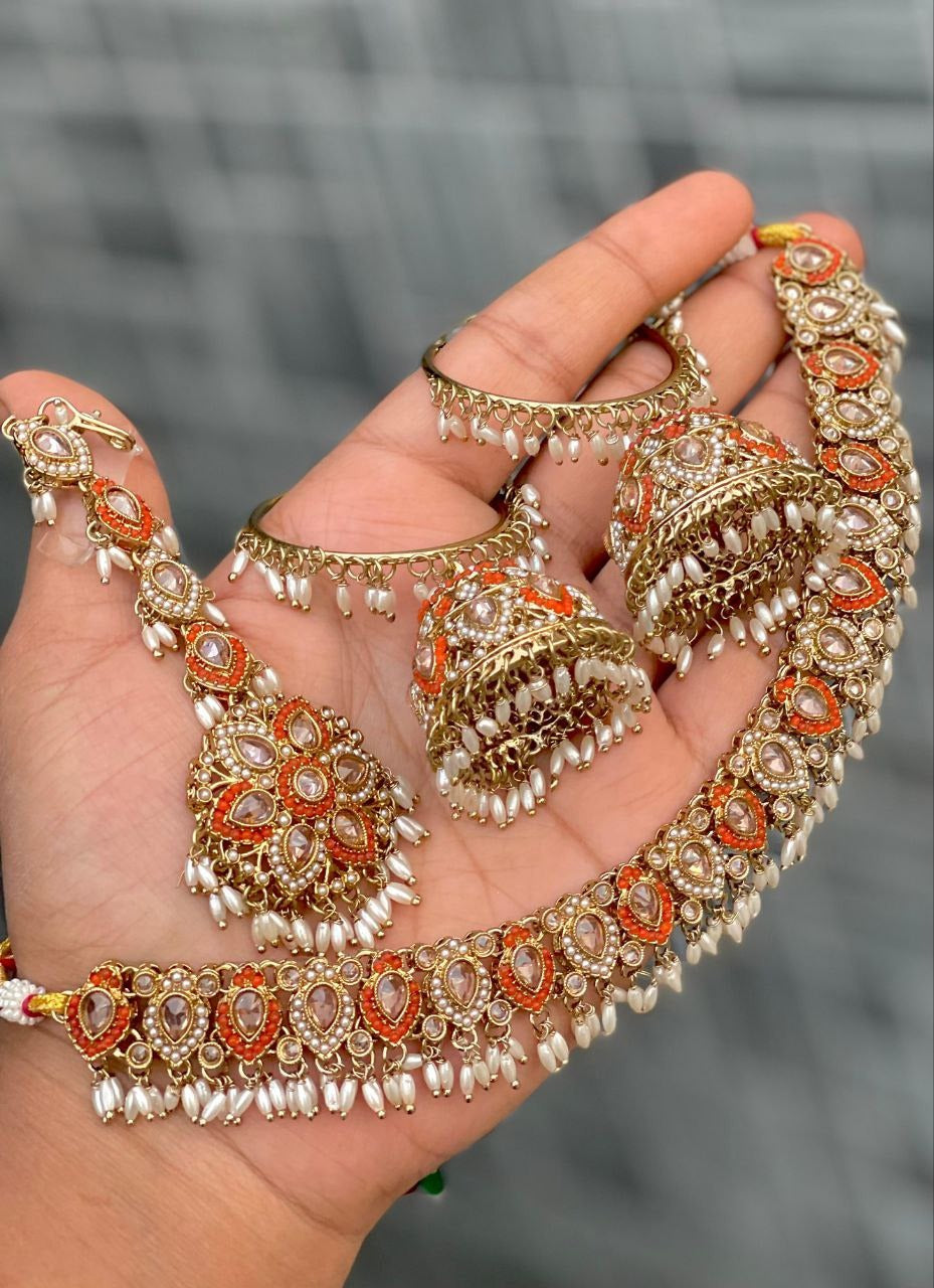 Premium Quality Reverse AD Stone Work Polki Choker