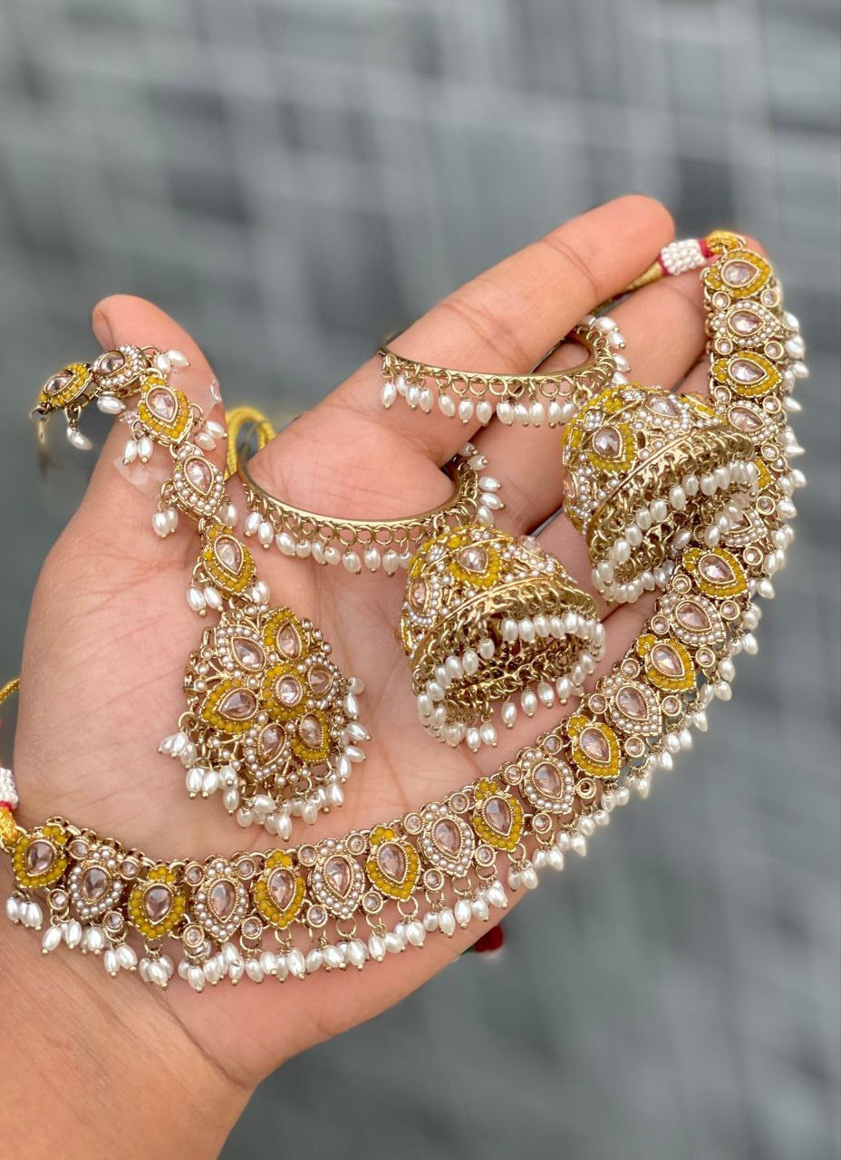 Premium Quality Reverse AD Stone Work Polki Choker