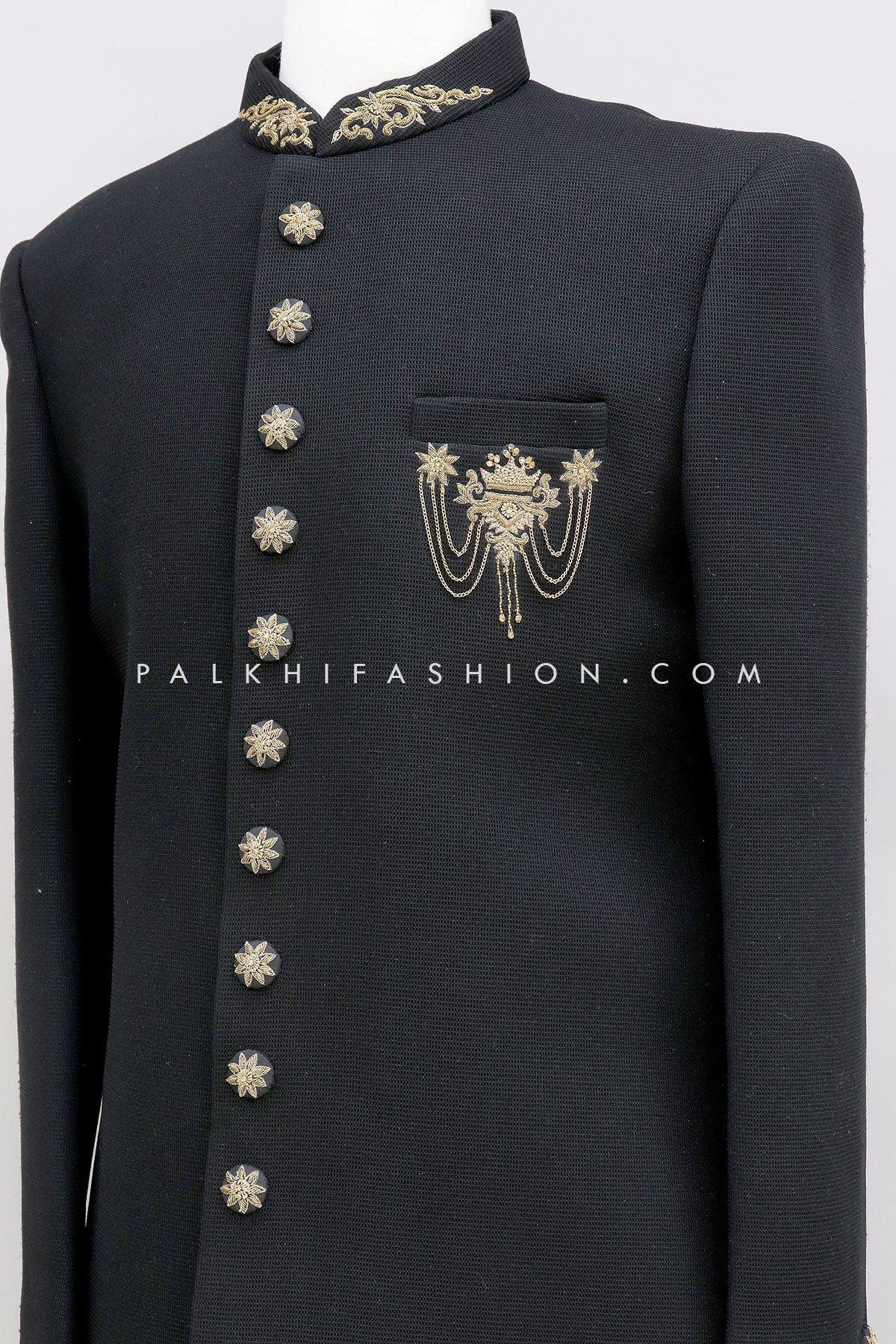 Black Indo-Western In Imported Fabric & Handwork