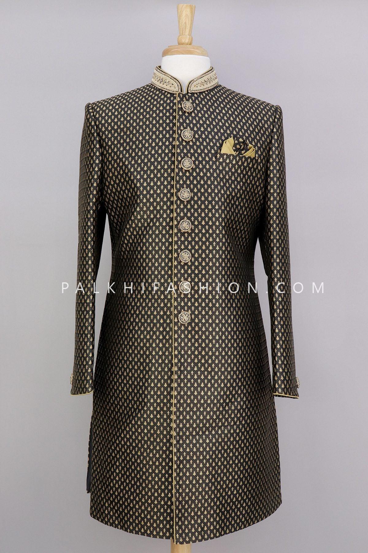 Black Silk Indo-Western With Handwork-Palkhi Fashion