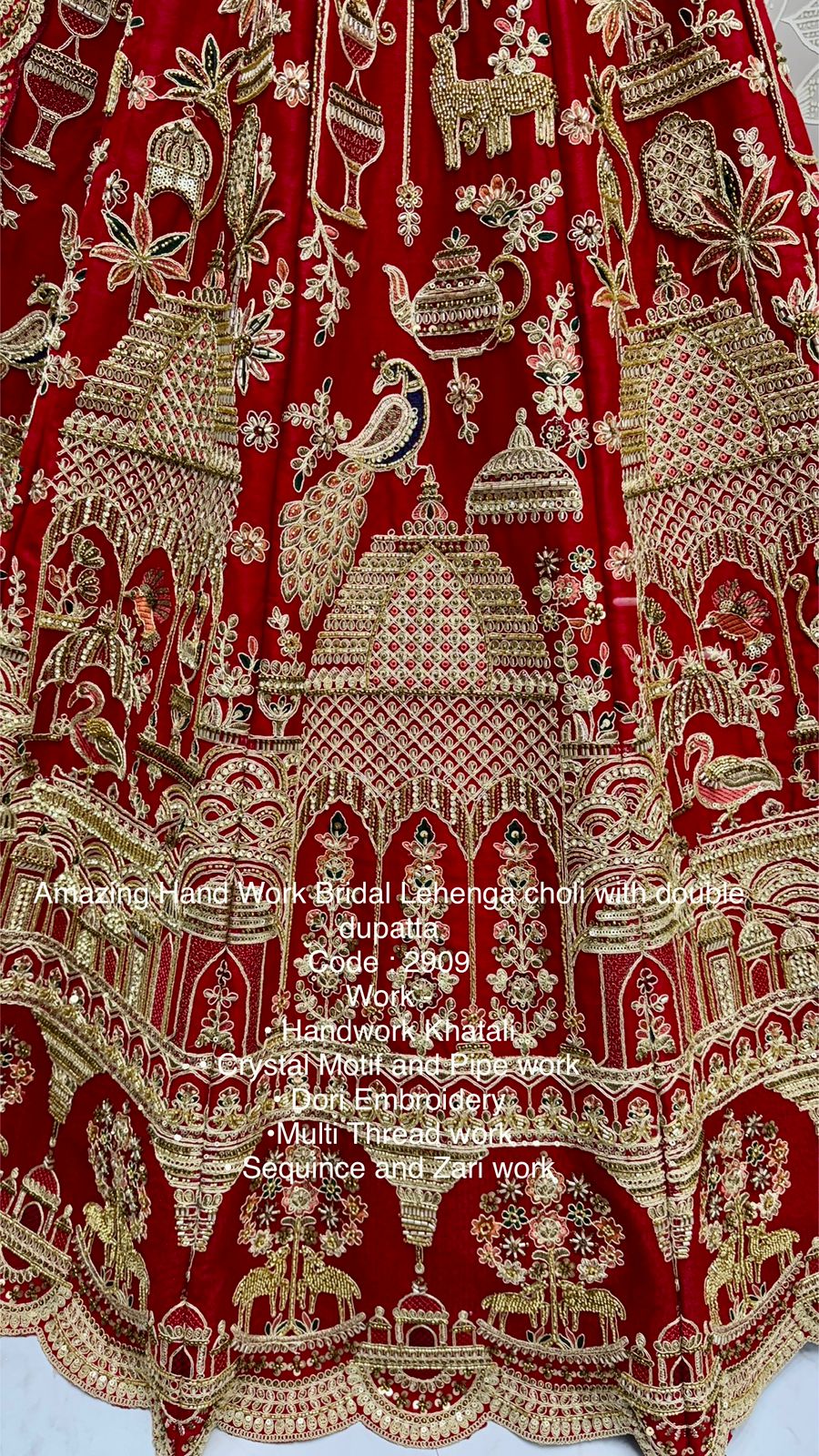 Amazing Hand Work Bridal Lehenga Choli with Double Dupatta